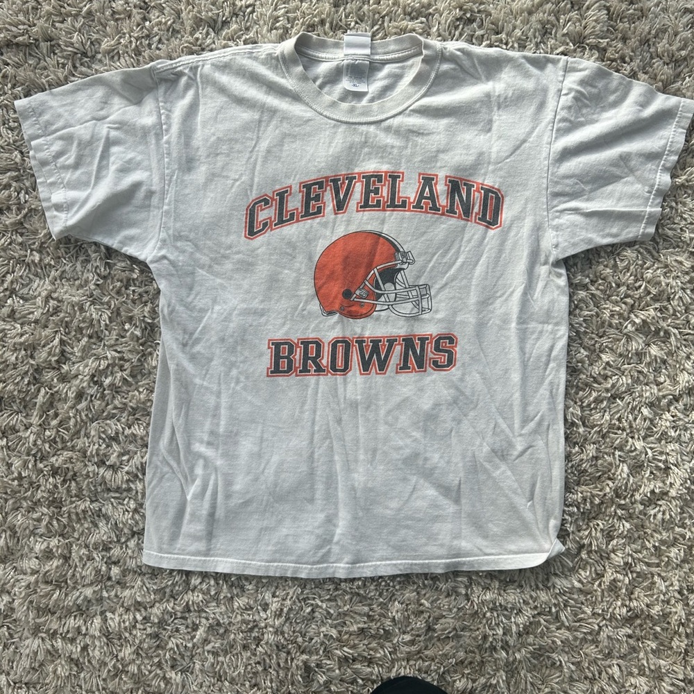 NFL Cleveland Browns Gray and Orange Short Sleeve Tee